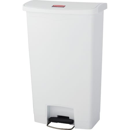 Rubbermaid Commercial Slim Jim Step-On Container, 18G, White RCP1883559